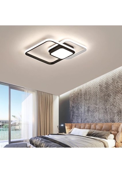 TRA32001 Eco 80*58 cm LED Avize Plafonyer Kare DRUM2BELT - Işık Rengi 6500K Soğuk Beyaz