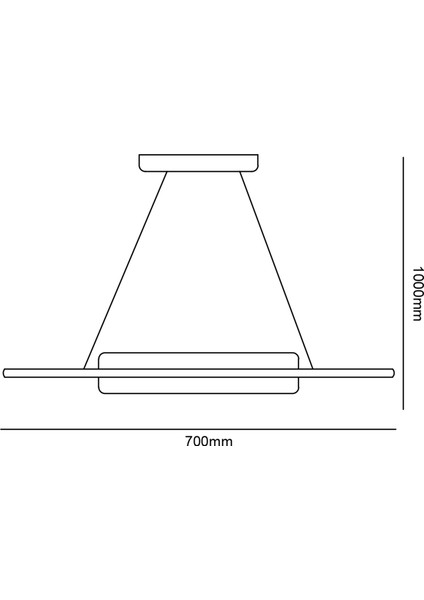 TRA34201 Eco 70*18 cm LED Avize Sarkıt Long Drumbelt - Işık Rengi 4000K Doğal Beyaz