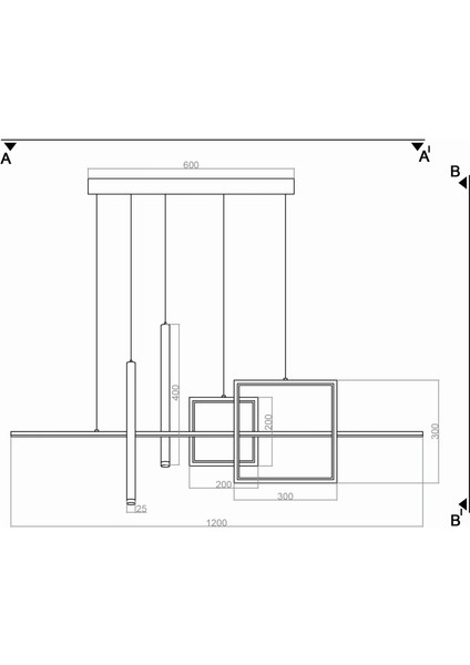 TRA32046 Eco 120 cm LED Avize Sarkıt Mıxte - Işık Rengi 4000K Doğal Beyaz