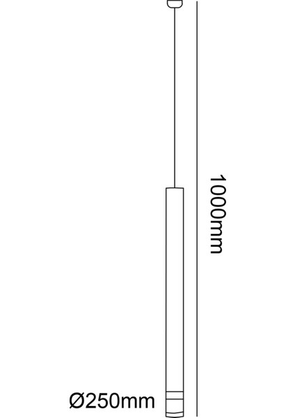 TRA83055 Eco 1*ø40 mm LED Avize Sarkıt Grandetubo2 - Işık Rengi 6500K Soğuk Beyaz