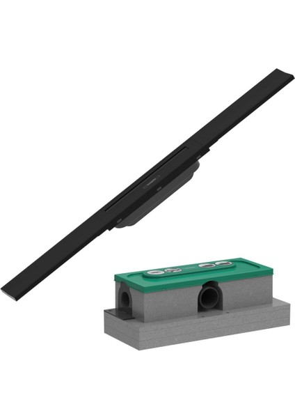 Raindrain Flex Duş Kanalı 70 cm Kesilebilir Satin Siyah + Iç Set