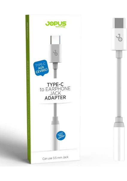 Jopus Universal Type C 3.5mm Dönüstürücü JO-TY03 Beyaz