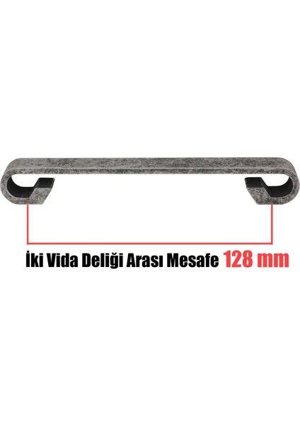 Nobel Mobilya Dolap Kapak Çekmece Kulpu Antik Gümüş Metal 128 mm fırsatları