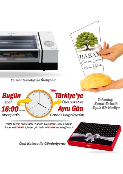 Babaya Hediye, Babalar Günü Hediyesi, Babama Hediye, Baba, Çınar Ağacı Figürlü Renkli LED Lamba Totem Şeklinde