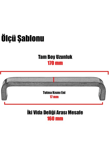 Vien Çekmece Dolap Kapak Kulpu Kulbu 160 mm Füme Metal Kulp modelleri
