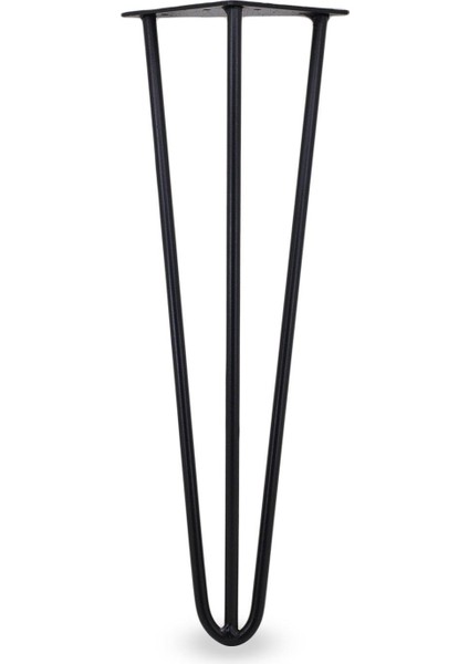 Üçgen Mobilya Masa Sehpa Ayağı 40 cm Mat Siyah Metal Ayak