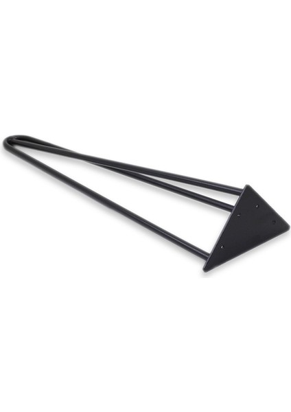 Üçgen Mobilya Masa Sehpa Ayağı 40 cm Mat Siyah Metal Ayak
