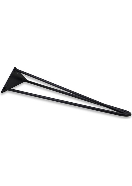Üçgen Mobilya Masa Sehpa Ayağı 40 cm Mat Siyah Metal Ayak