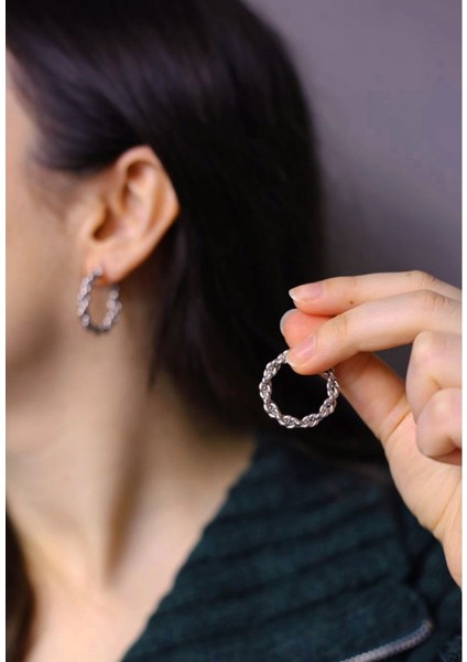 Gümüş Beyaz Halat Küpe fiyatları