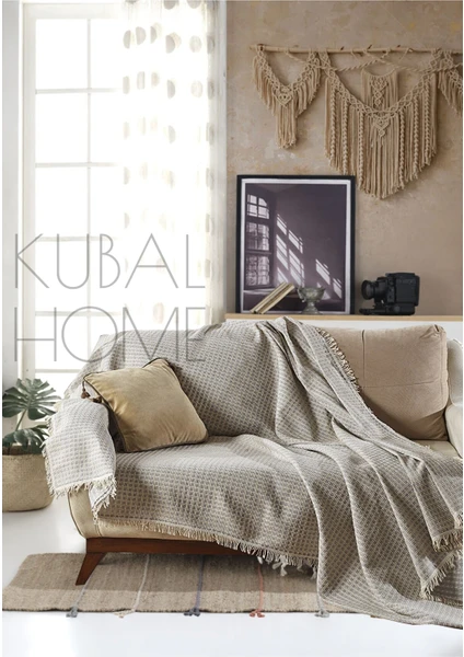 Kubal Home Antrasit Pamuk Buldan Koltuk Örtüsü 180 x 230 cm Koltuk Kanepe Çekyat Berjer Örtüsü Şalı