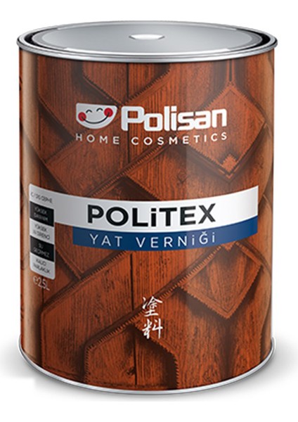 Politex Yat Verniği Parlak Şeffaf 2,5 Litre