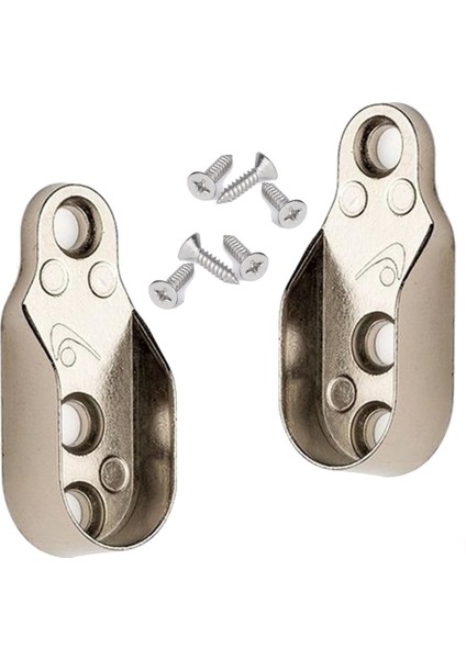 Gardrop Dolap Içi Oval Askı Aparatı Flanş (2 Adet)+ 6 Adet Vida