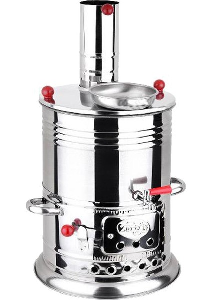 Odunlu Kömürlü Semaver Tek Musluklu 5 Litre Kapasiteli