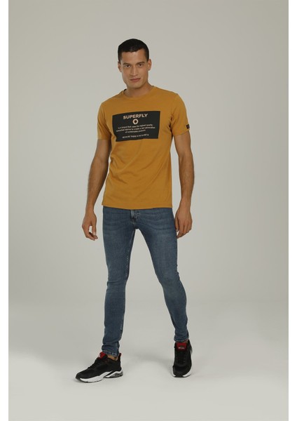 Men Tshırt Kahverengi Erkek T-Shirt 22575-38