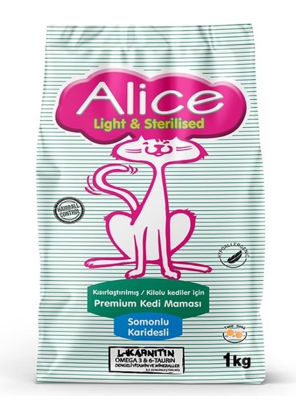 Light & Sterilised Somonlu Karidesli - Kısırlaştırılmış / Kilolu Kediler Için 6x1 kg (6 Adet)