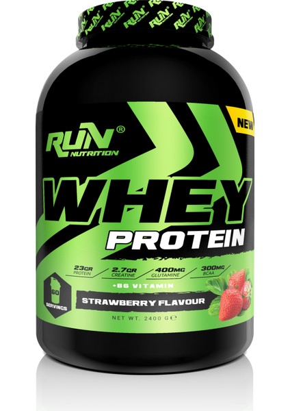 Whey Protein - 2.4 Kg - Çilek Aromalı - 60 Servis - Hediyeli