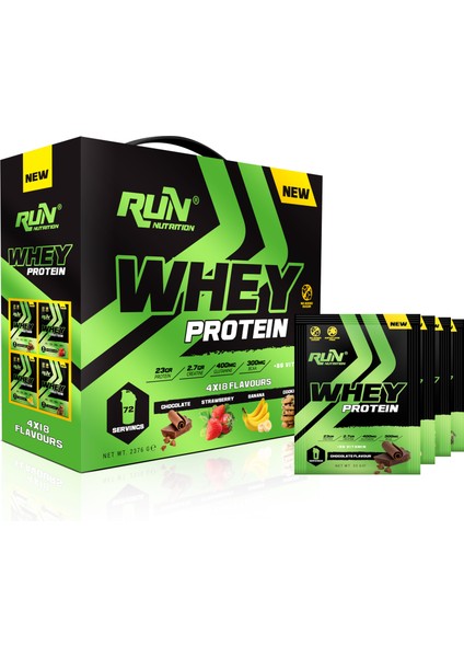 Whey Protein - 72 Adet - 4 Aromalı - 2376g - Hediyeli