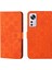 Xiaomi 12 Turuncu İçin Kabartmalı Desen Pu Telefon Kılıfı (Yurt Dışından) 3