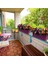 Yapay Çiçek Mor Çit Balkon Saksısı Renkli Açelya Çiçekli 55*20CM 4