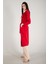 Kırmızı Krep Belden Kuşaklı Kimono 0107121.08 2