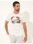 Erkek Ekru Slim Fit Bisiklet Yaka Tişört 50249801-VR019 2