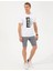 Erkek Beyaz Slim Fit Baskılı Bisiklet Yaka Tişört 50253504-VR013 4
