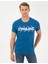 Erkek Lacivert Slim Fit Baskılı Bisiklet Yaka Tişört 50254024-VR106 1