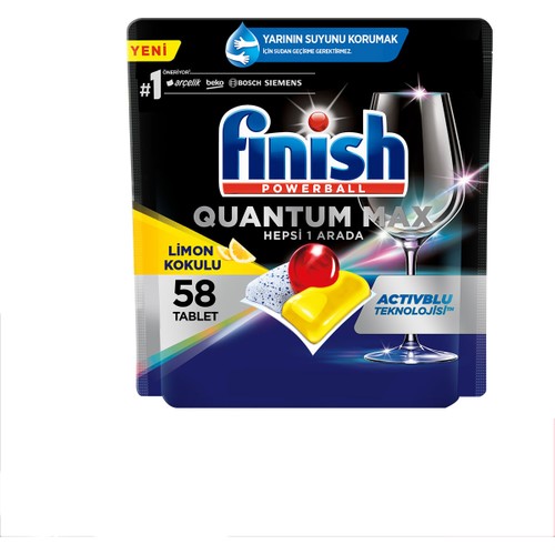 Finish Quantum Max Bulaşık Makinesi Deterjanı Tableti / Kapsülü Limonlu 58 Yıkama