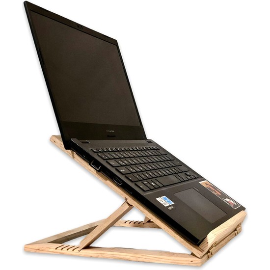 Bagax Ahşap Doğal Bilgisayar Laptop Tutucu Aparatı Yükseltici Soğutucu Standı Çok Amaçlı Ayarlanabilir