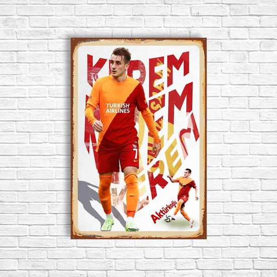 Trend Poster Kerem Aktürkoğlu Galatasaray Retro Ahşap Poster