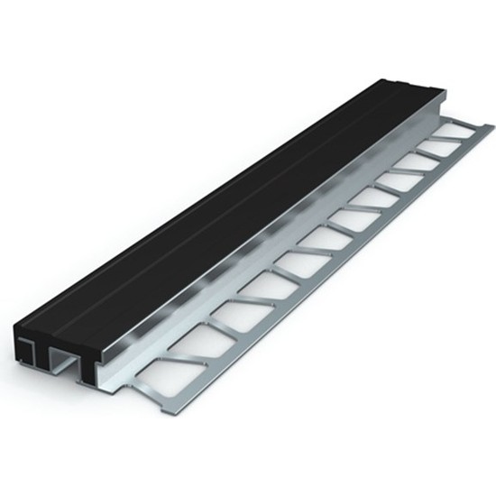 Lastikli Merdiven Basamak Profili Alüminyum (Siyah) 250 cm 1 Boy