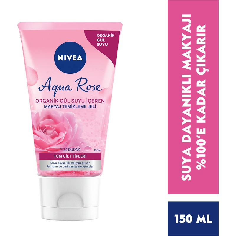 Nivea Micellair Organik Gül Suyu İçeren Makyaj Temizleme Jeli 150 ml;Dudak ve Yüz için