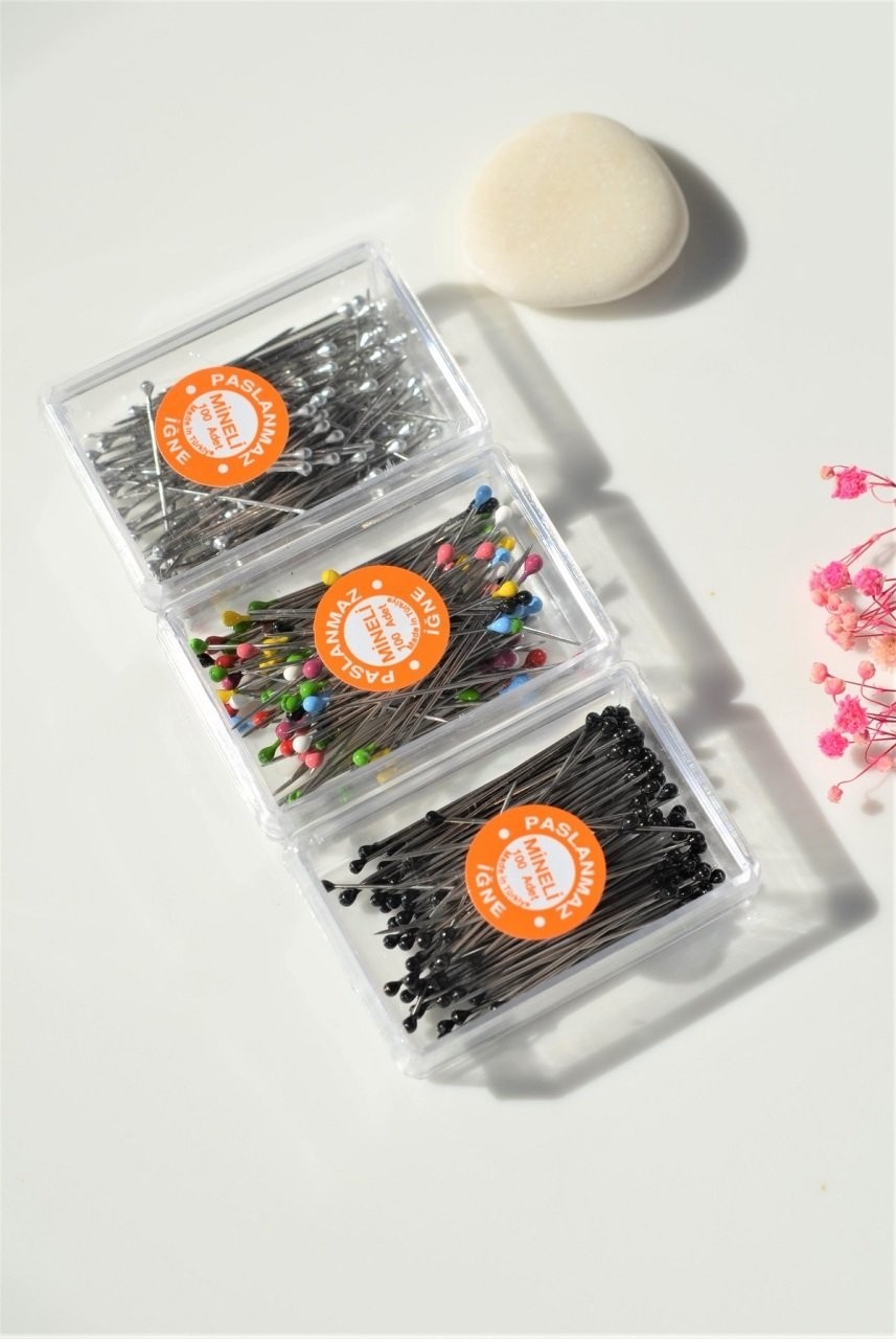Sacce Scarves & Accessories Tesettür Için Kutulu Toplu Iğne Üçlü Set