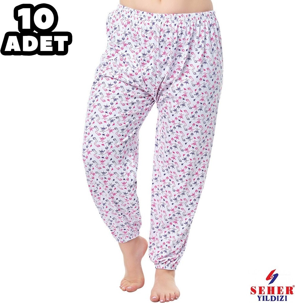 Seher Yıldızı Seher Empirme Bayan Pijama Lastikli Paça 10'lu