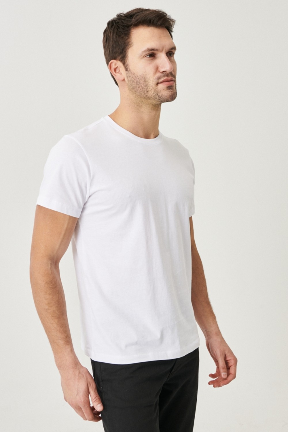 Altınyıldız Classics AC&Co / Altınyıldız Classics Slim Fit Bisiklet Yaka 3'lü %100 Pamuk Tişört Paketi görsel 3