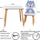 Odun Concept Çocuk Aktivite Masa ve Sandalye Takımı - Mdf- Sincap - Yaz Sil Özellikli