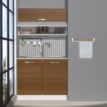 Decoraktiv Mini 100YT MDF Hazır Mutfak Dolabı - Tezgah Dahil - Naturel Ceviz