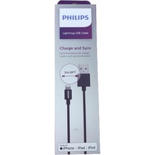 Philips Mfi Apple Lisanslı DLC3106V Usb-A Lightning Şarj Kablosu 2m Siyah