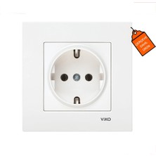 Viko Karre Topraklı Priz Beyaz + Çerçeve