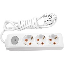 Viko Multi-Let Üçlü 3 Lü Anahtarlı Topraklı Grup Priz 2 Metre
