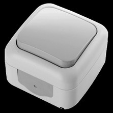 Viko Palmiye Nemli Yer Sıva Üstü Tekli Anahtar (Renk:Gri)