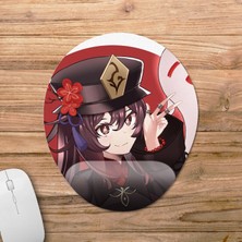 Pixxa Hu Tao - Genshin Impact Bilek Destekli Mousepad Model - 1 Oval