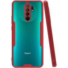 Kvy Xiaomi Redmi 9 Tam Korumalı Renkli Kenarlı Parfe Kılıf Ekran Koruyucu