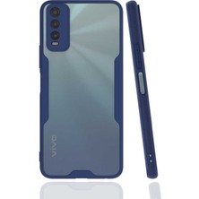 Kvy Vivo Y20 Tam Korumalı Renkli Kenarlı Parfe Kılıf Ekran Koruyucu