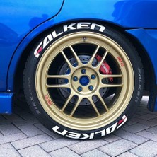 Kom Falken Beyaz Kalıcı Lastik Yazısı Falken Sticker 8 Kit