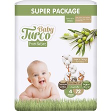 Baby Turco Bebek Bezi 4 Numara 8-14 Kg 72 Adet