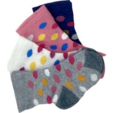 Black Arden Socks 4 Çift Puantiyeli Kız Bebek Renkli Çorap 0-1 Yaş BT-0572