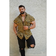 Be Green Wear Gym Plaid Oduncu Spor Gömlek - Sarı