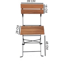 Ahşap Katlanır Masa Sandalye Bahçe Balkon Mutfak Takımı 2 Sandalye 1 Masa Ikea Tipi Bistro Takım