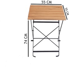 Ahşap Katlanır Masa Sandalye Bahçe Balkon Mutfak Takımı 2 Sandalye 1 Masa Ikea Tipi Bistro Takım